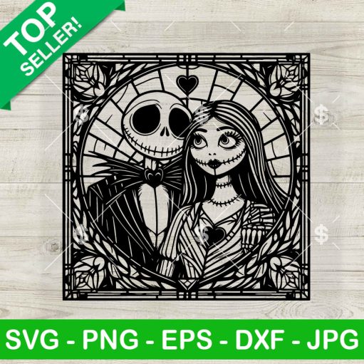 Mandala Jack And Sally Skellington Couple Svg