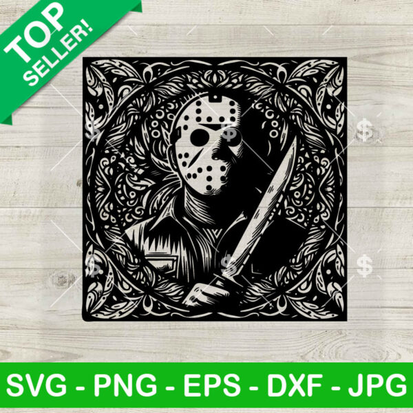 Mandala Jason Voorhees SVG, Zentage Halloween Killers SVG, Jason Voorhees SVG PNG DXF
