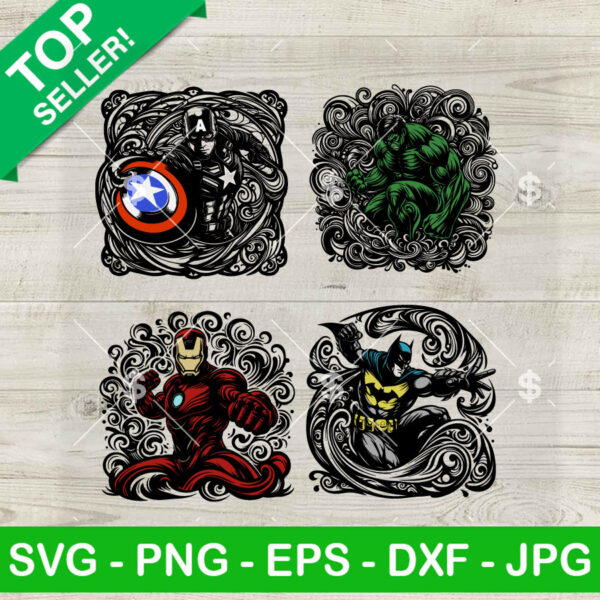 Mandala Superheroes SVG Bundle