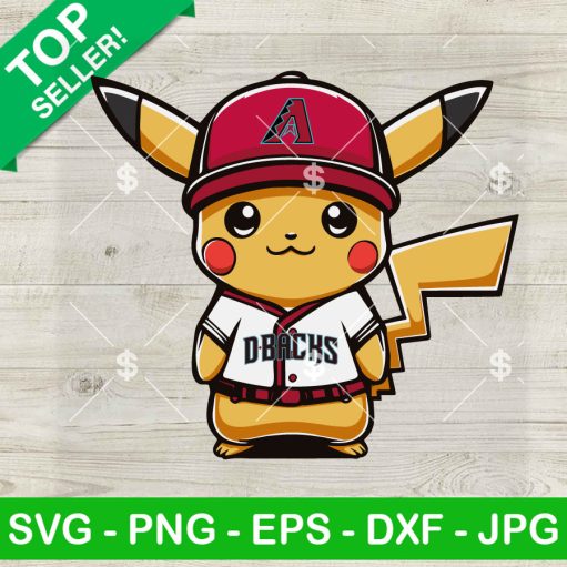 Pikachu Arizona Diamondbacks Baseball Svg