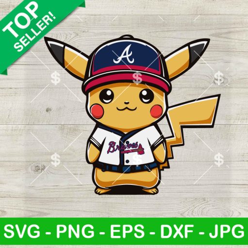 Pikachu Atlanta Braves Baseball MLB SVG