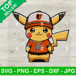 Pikachu Baltimore Orioles Baseball SVG, Pikachu Baseball MLB SVG, Baltimore Orioles SVG PNG Cut file cricut