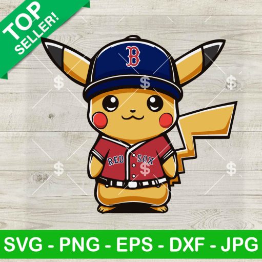 Pikachu Boston Red Sox Baseball Svg