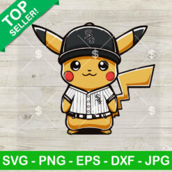 Pikachu Chicago White Sox Baseball Team SVG, Pikachu Baseball MLB SVG, Chicago White Sox SVG PNG Cut file cricut