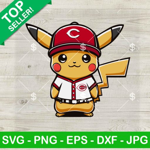 Pikachu Cincinnati Reds Baseball Svg