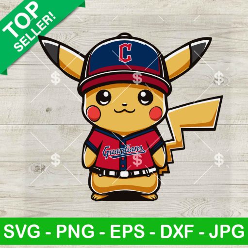 Pikachu Cleveland Guardians Baseball SVG