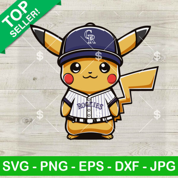 Pikachu Colorado Rockies Baseball Team SVG, Pikachu Baseball MLB SVG, Pikachu Fan Colorado Rockies SVG PNG Cut file cricut