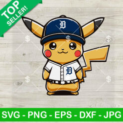 Pikachu Detroit Tigers Baseball Team SVG