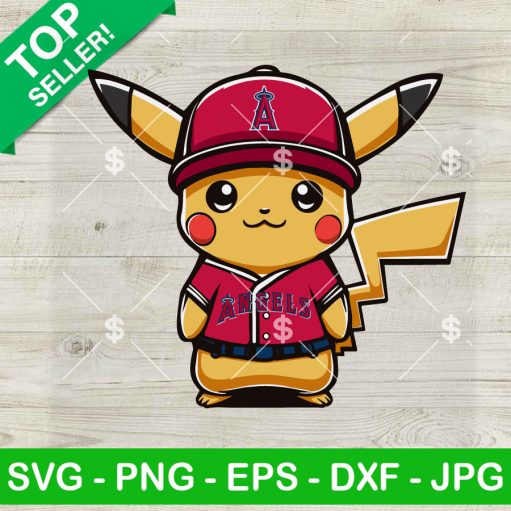 Pikachu Los Angeles Angels Baseball Svg