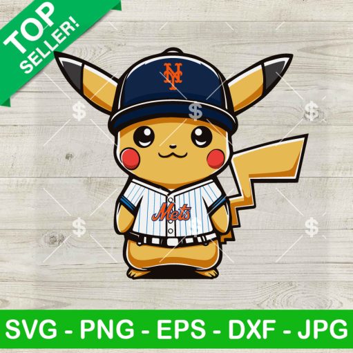 Pikachu New York Mets Baseball SVG