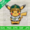 Pikachu Oakland Athletics Baseball Team SVG