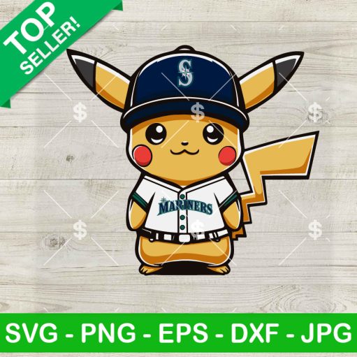 Pikachu Seattle Mariners Baseball Team SVG