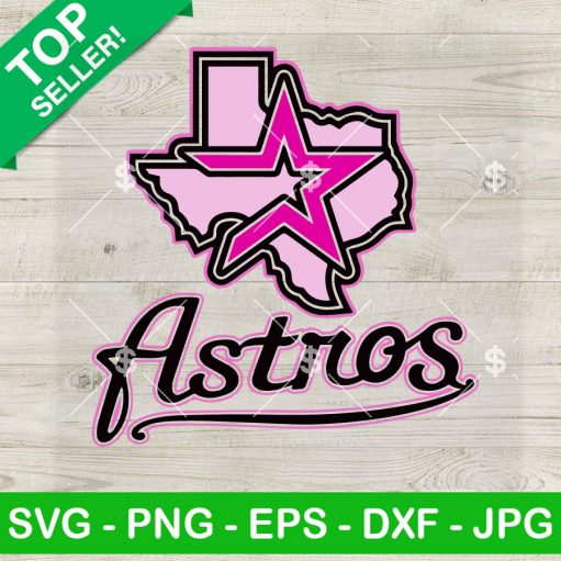 Pink Astros Baseball SVG