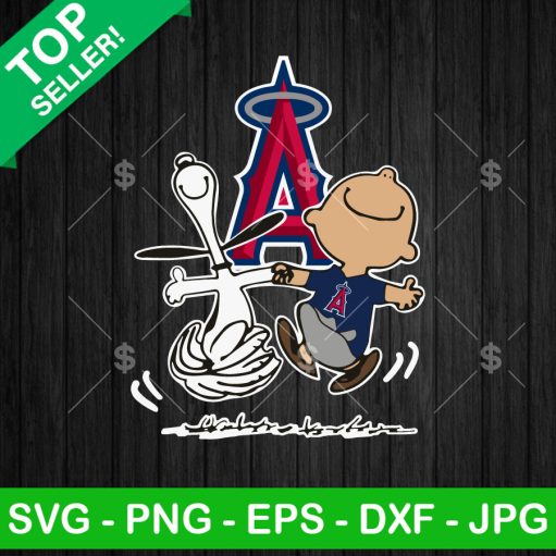 Snoopy And Charlie Brown Los Angeles Angels SVG