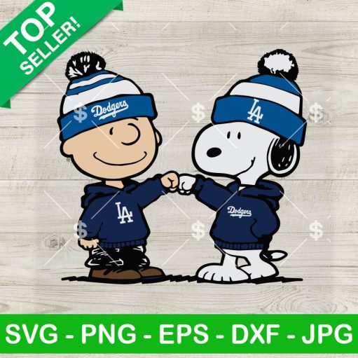 Snoopy Fist Bump Charlie Brown LA Dodgers SVG