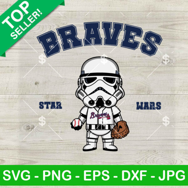 Stormtrooper Atlanta Braves Baseball SVG, Star Wars Baseball SVG, MLB Baseball Fan SVG PNG DXF EPS