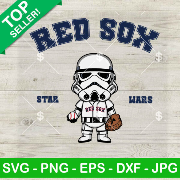 Stormtrooper Boston Red Sox Baseball SVG, Star Wars Red Sox Baseball SVG, MLB Baseball Fan SVG PNG DXF EPS