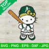 Hello Kitty Oakland Athletics Baseball SVG