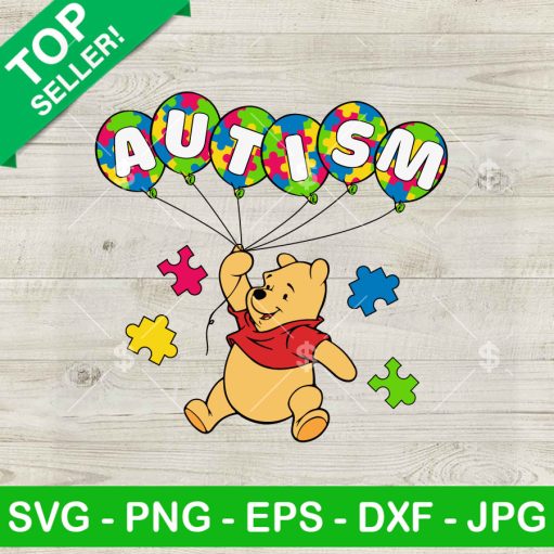 Winnie The Pooh Autism Balloon SVG