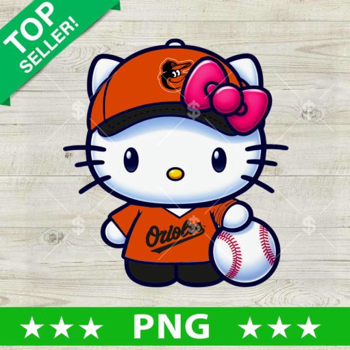 Hello Kitty Baltimore Orioles Baseball PNG