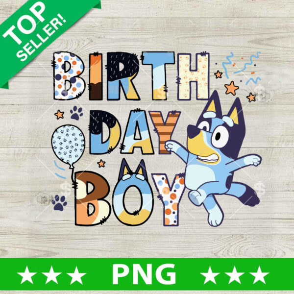 Birthday Boy Bluey Dog Heeler PNG