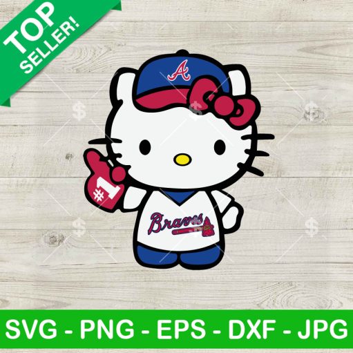 Hello Kitty Atlanta Braves Baseball Team Svg