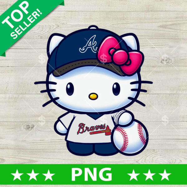 Hello Kitty Atlanta Braves Baseball PNG