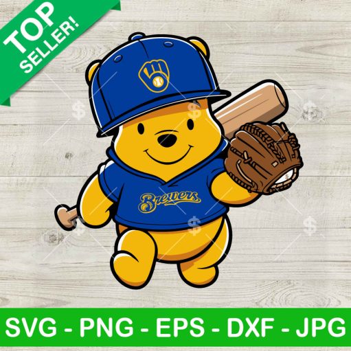 Winnie The Pooh Milwaukee Brewers Baseball Svg