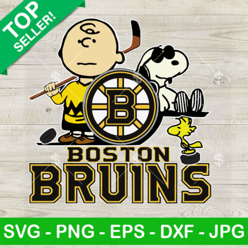 Snoopy And Charlie Brown Boston Bruins Hockey SVG