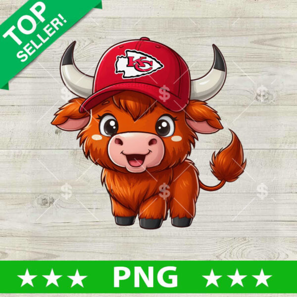 Highland Cow Kansas City Chiefs Football PNG