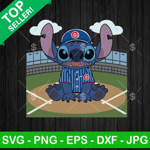 Cute Stitch Chicago Cubs MLB SVG, Chicago Cubs SVG, Lilo Stitch Baseball SVG PNG Cut file cricut