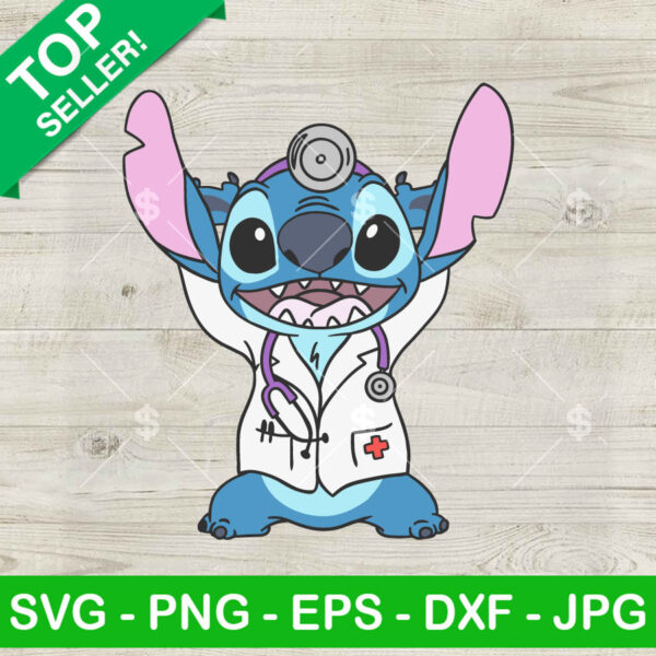 Stitch Doctor SVG, Lilo And Stitch In Doctor Suit SVG, Disney Stitch SVG PNG DXF EPS