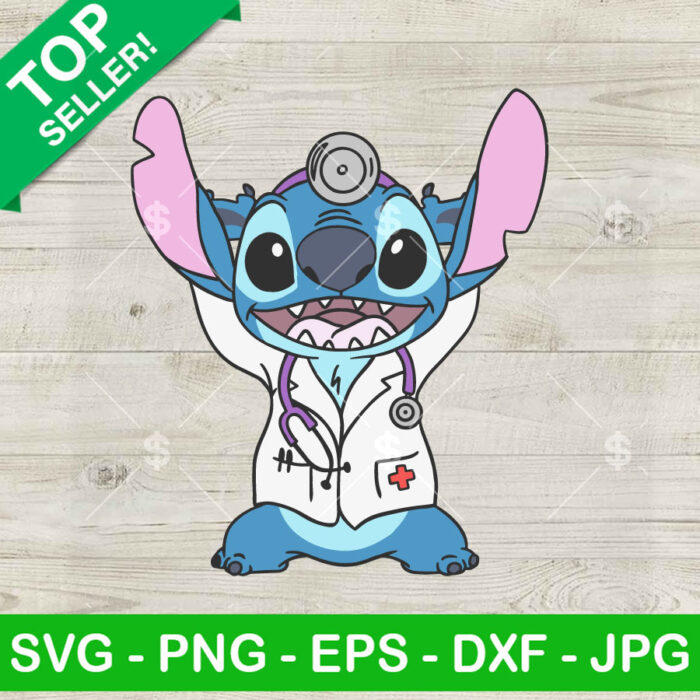 Stitch Doctor SVG, Lilo And Stitch In Doctor Suit SVG, Disney Stitch SVG PNG DXF EPS