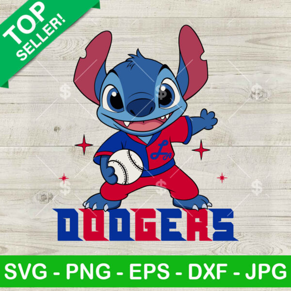Stitch LA Dodgers Baseball SVG, Stitch Baseball Fan LA Dodgers SVG, Baseball MLB SVG PNG DXF EPS
