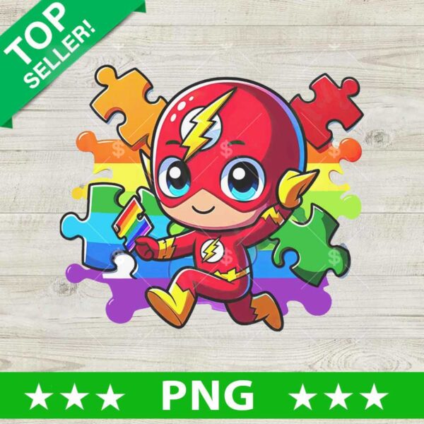 The Flash Superhero Autism Awareness PNG