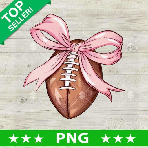 Football Conquette Pink Bow PNG