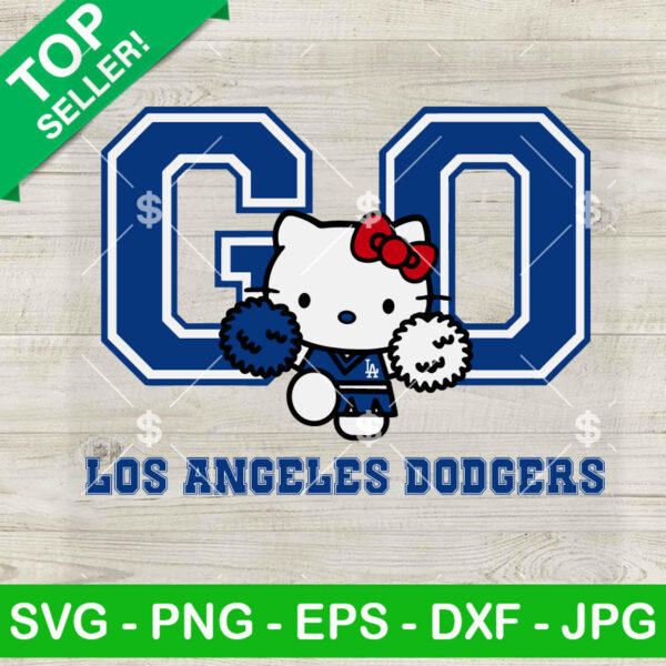 Hello Kitty Go Los Angeles Dodgers SVG, Hello Kitty MLB SVG, Go Dodgers Baseball SVG PNG DXF EPS