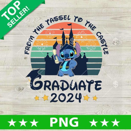 Baby Stitch Graduate Disney Castle PNG