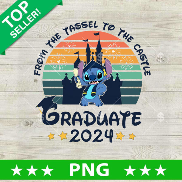 Baby Stitch Graduate Disney Castle PNG