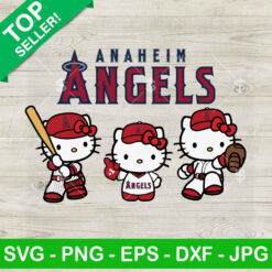 Hello Kitty Team Los Angeles Angels Baseball SVG, Hello Kitty Anaheim Angels SVG, Los Angeles Angels SVG PNG DXF