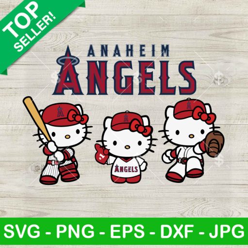 Hello Kitty Team Los Angeles Angels Baseball Svg