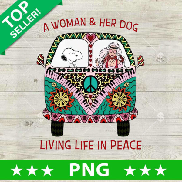 A Woman And Her Dog Living Life In Peace PNG
