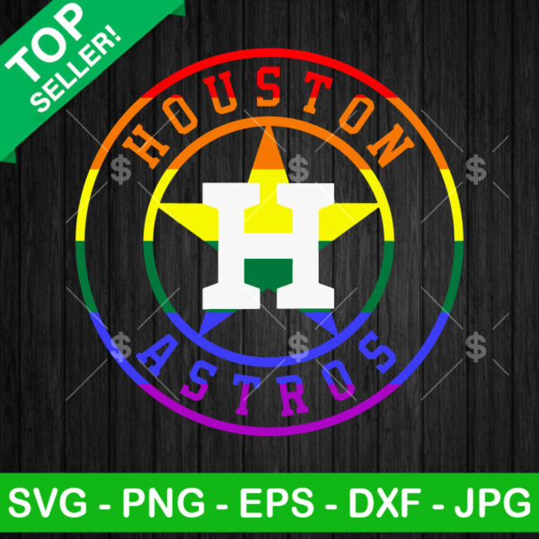 Houston Astros Pride Rainbow Logo SVG, Houston Astros Pride Flag SVG, LGBT SVG PNG DXF EPS