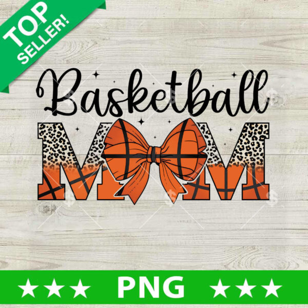 Basketball Mom Bowtie PNG, Sport Mom Sublimation transfer PNG, Conquette Mom PNG Design