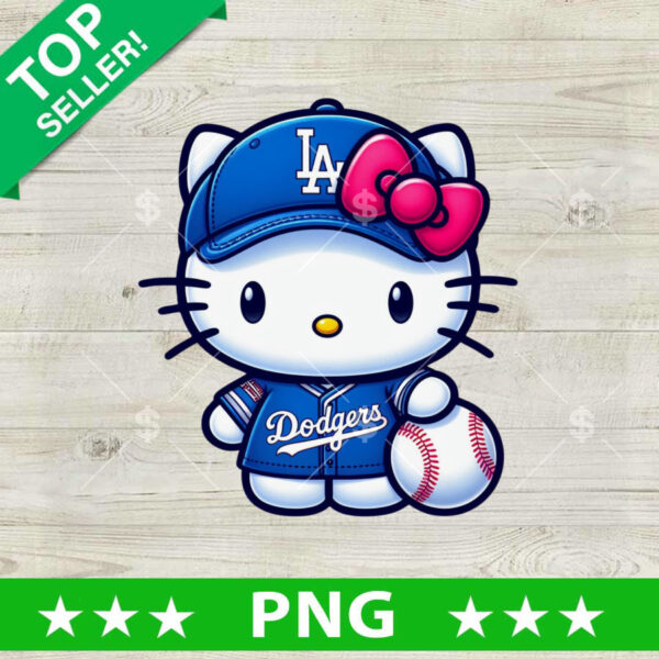 Hello Kitty LA Dodgers Baseball PNG