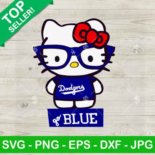 Hello Kitty With Glasses LA Dodgers SVG