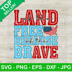 Land Of The Free Because Of The Brave SVG, Independence Day SVG, 4th of July SVG PNG DXF EPS Design