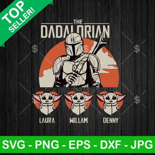 The Dadalorian Baby Yoda Kids Custom Name Svg