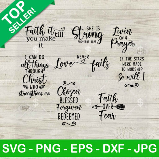 Faith Over Fear Christian SVG Bundle