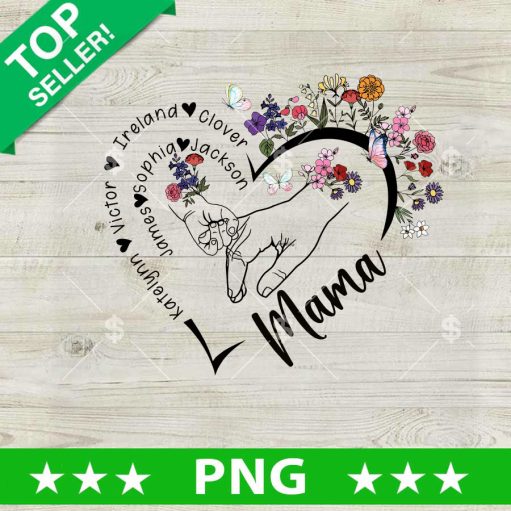 Mama And Child Holding Hand Floral Png